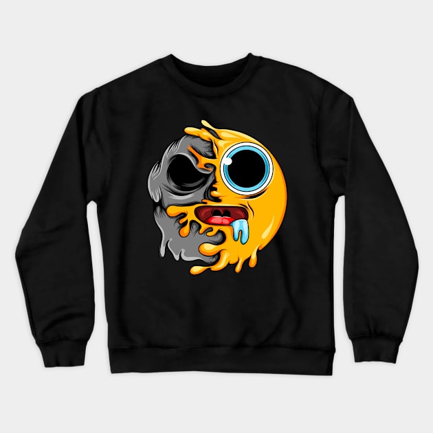 Drooling Zombie Emoji Crewneck Sweatshirt by D3monic